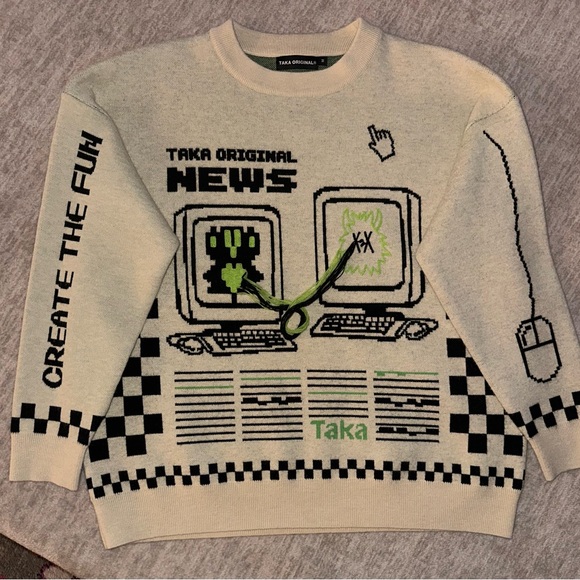 TAKA Original Internet love checkboard knit jumper - Picture 4 of 7